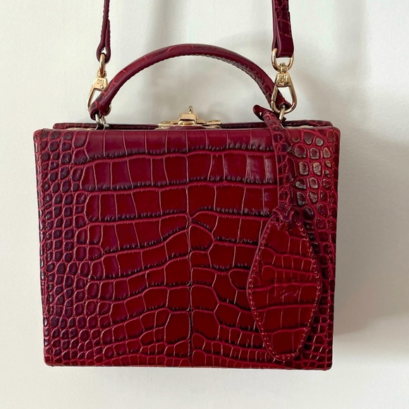 Pop & Suki Deep Red Croc Embossed Mini Bag - Picture 2 of 5
